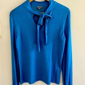 Ann Taylor Turquoise Neck Tie Sweater